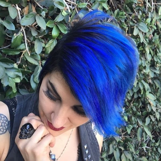 Bold Blue Semi-Perm Hair Color