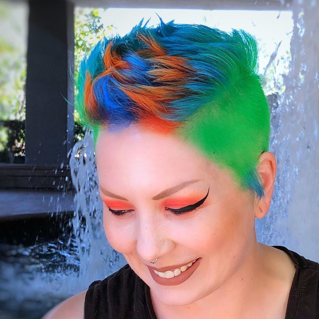 Neon Blue Semi-Perm Hair Color