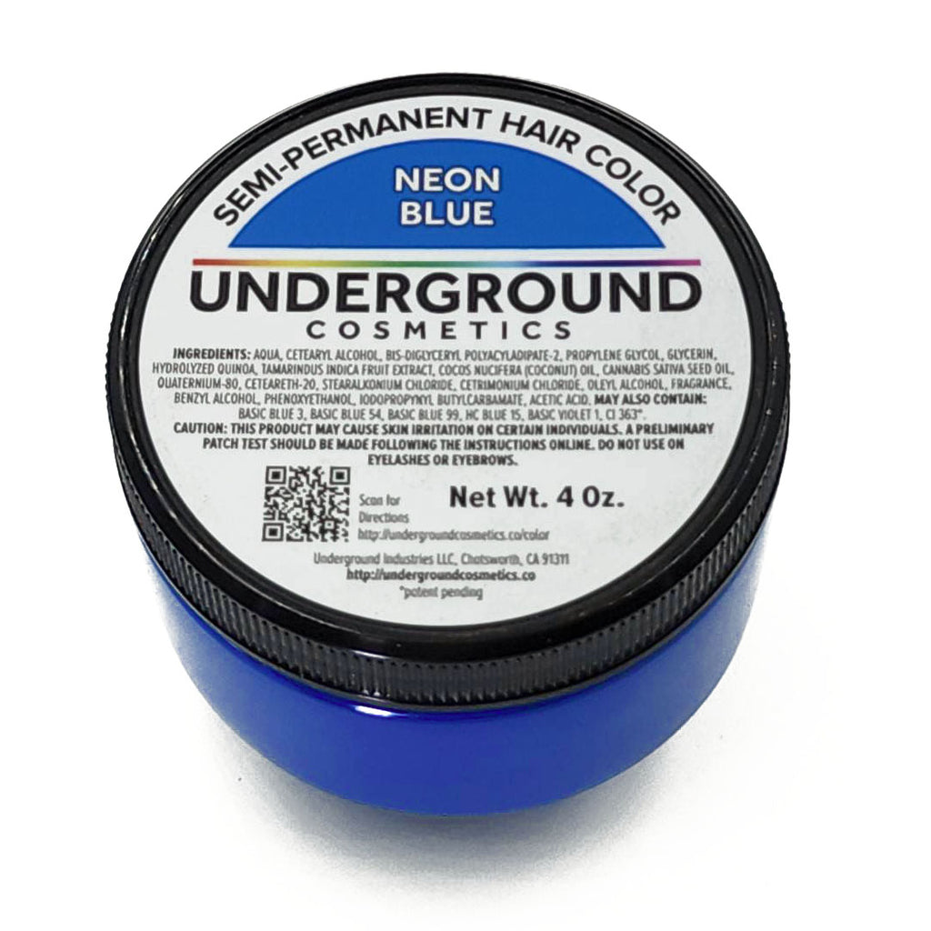 Neon Blue Semi-Perm Hair Color